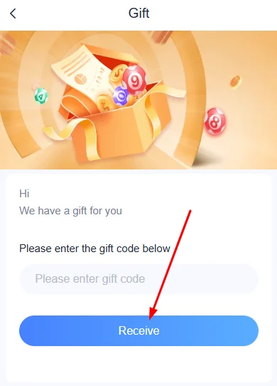 Tap Receive to claim your reward instantly